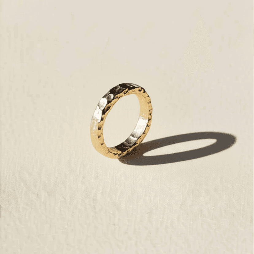 Custom silver ring with gemstone