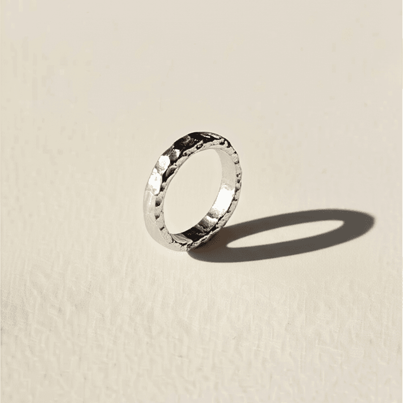 Elegant silver bracelet with intricate details